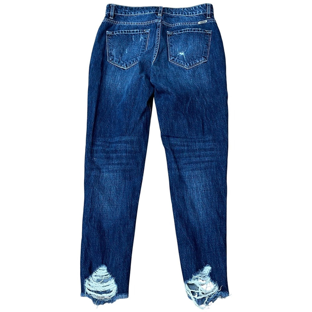 KanCan Women's Jeans Size 3/25 Distressed Boyfriend Fit Raw Hem Y2K Grunge Denim - Picture 4 of 11